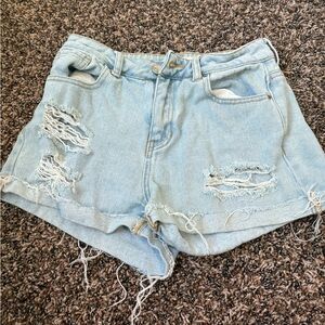 PacSun Light Blue Distressed Jean Shorts